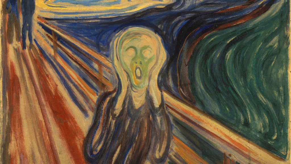 Perder el miedo a dibujar te puede dar felicidad El grito de Edvard Munch, figura con las manos junto al rostro
