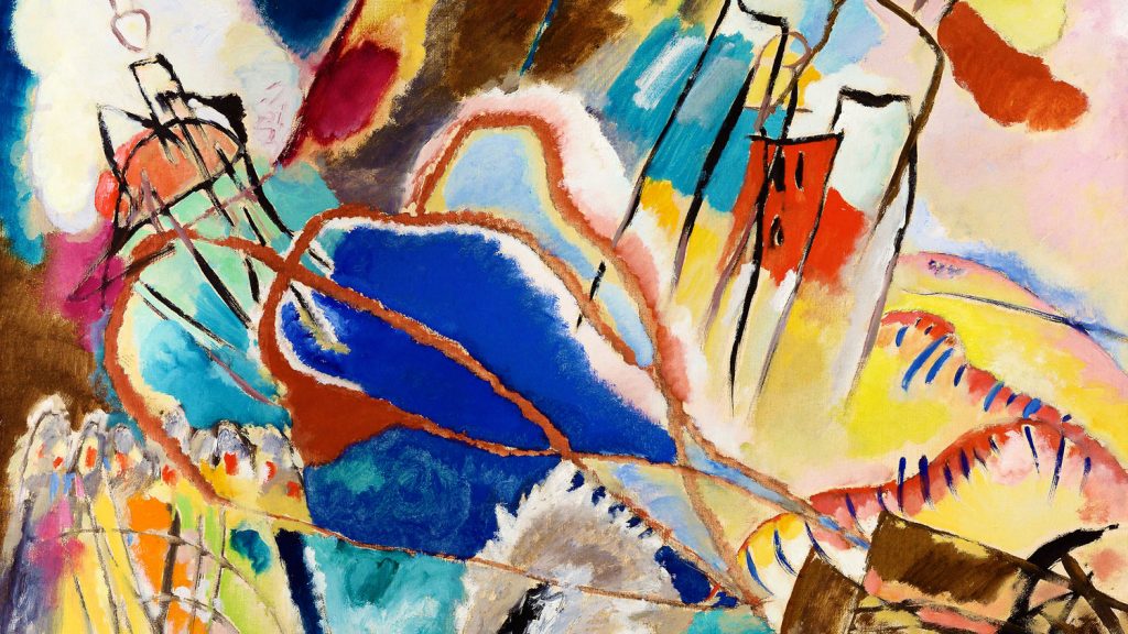Arte Agenda Noviembre 2020 Improvisación nº 30 de Vasili Kandinski, composición abstracta de 1913 con formas y colores intensos