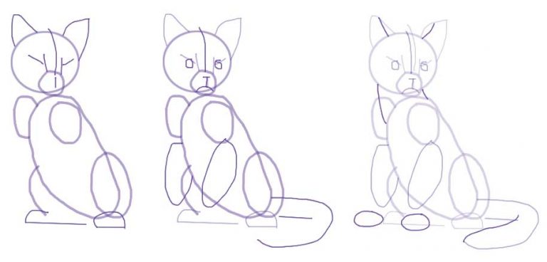 dibujar un gato en 5 pasos