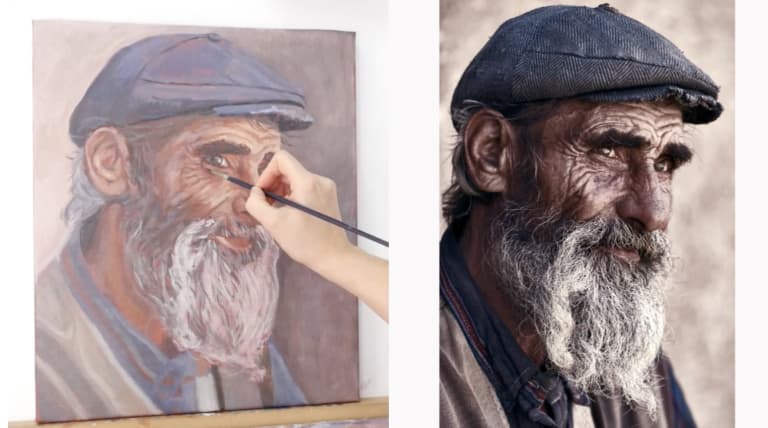 reflejando la edad en la pintura