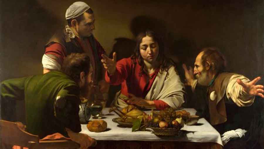 La cena de Emaús de Caravaggio como ejemplo de claroscuro