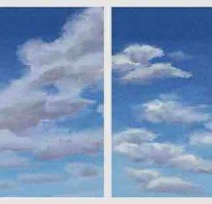 Cómo pintar nubes paso a paso con óleo Sombras grises añadidas bajo las nubes