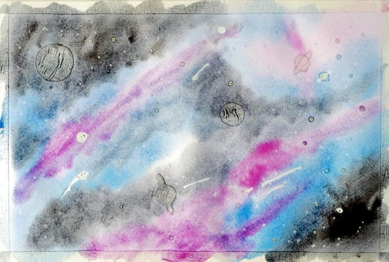 🪐 Pintar una galaxia con acuarela paso a paso| ArteEscuela⭐