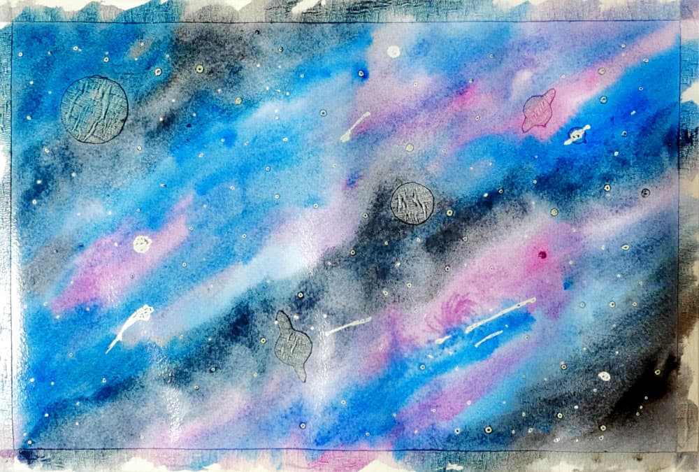 🪐 Pintar una galaxia con acuarela paso a paso| ArteEscuela⭐