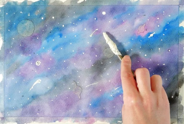 🪐 Pintar una galaxia con acuarela paso a paso| ArteEscuela⭐