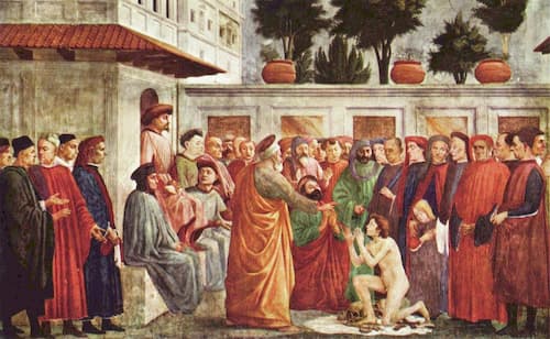 La resurrección del hijo de Teófilo. Entre 1425 y 1428