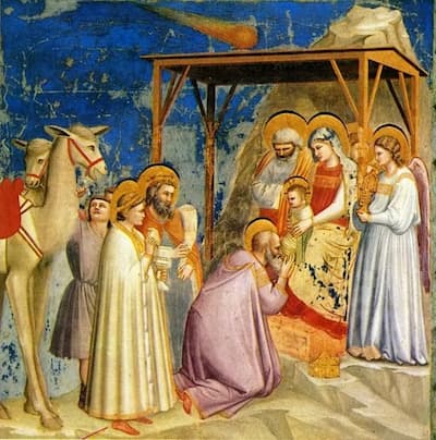 La adoración de los Magos. Giotto di Bondone.