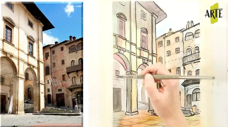 Paisaje Urbano con Tinta