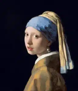 La joven de la perla de Johannes Vermeer, pintura original del siglo XVII