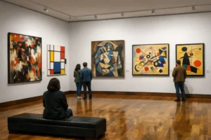 cuadros arte moderno en museo contemporáneo