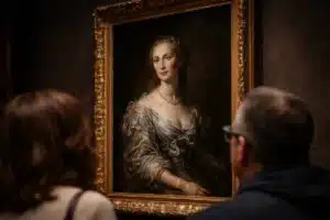 Prensa fondo oscuro en cuadros antiguos