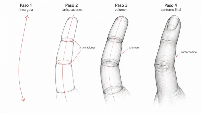 como dibujar dedos paso a paso