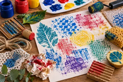 como hacer estampaciones con pintura acrílica paso a paso