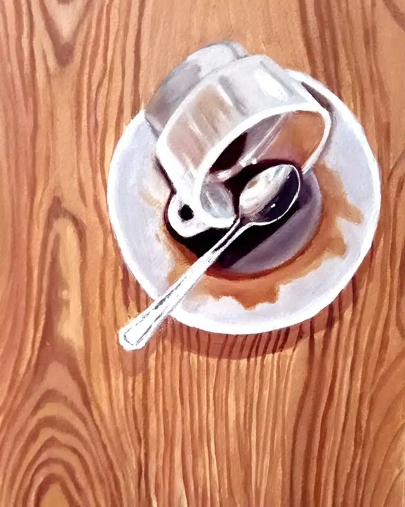 Trabajos de los alumnos Bodegón de una taza de café realizado por alumnado de ArteEscuela