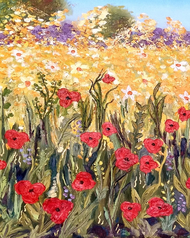 Trabajos de los alumnos Pintura botánica de flores silvestres realizada por alumnado de ArteEscuela