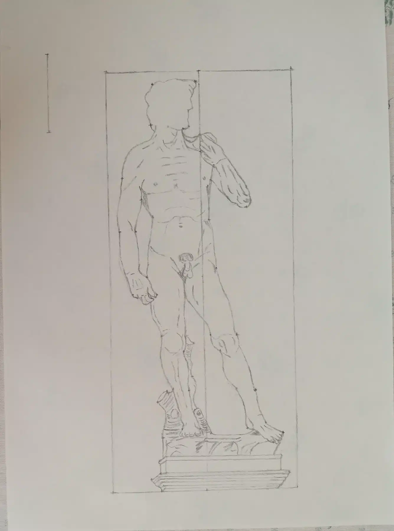Trabajos de los alumnos Ejercicio de encaje y proporción de una estatua realizado por alumnado de ArteEscuela