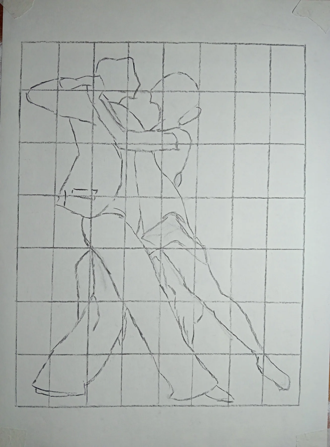 Trabajos de los alumnos Ejercicio de línea y encaje de una pareja de baile realizado por alumnado de ArteEscuela