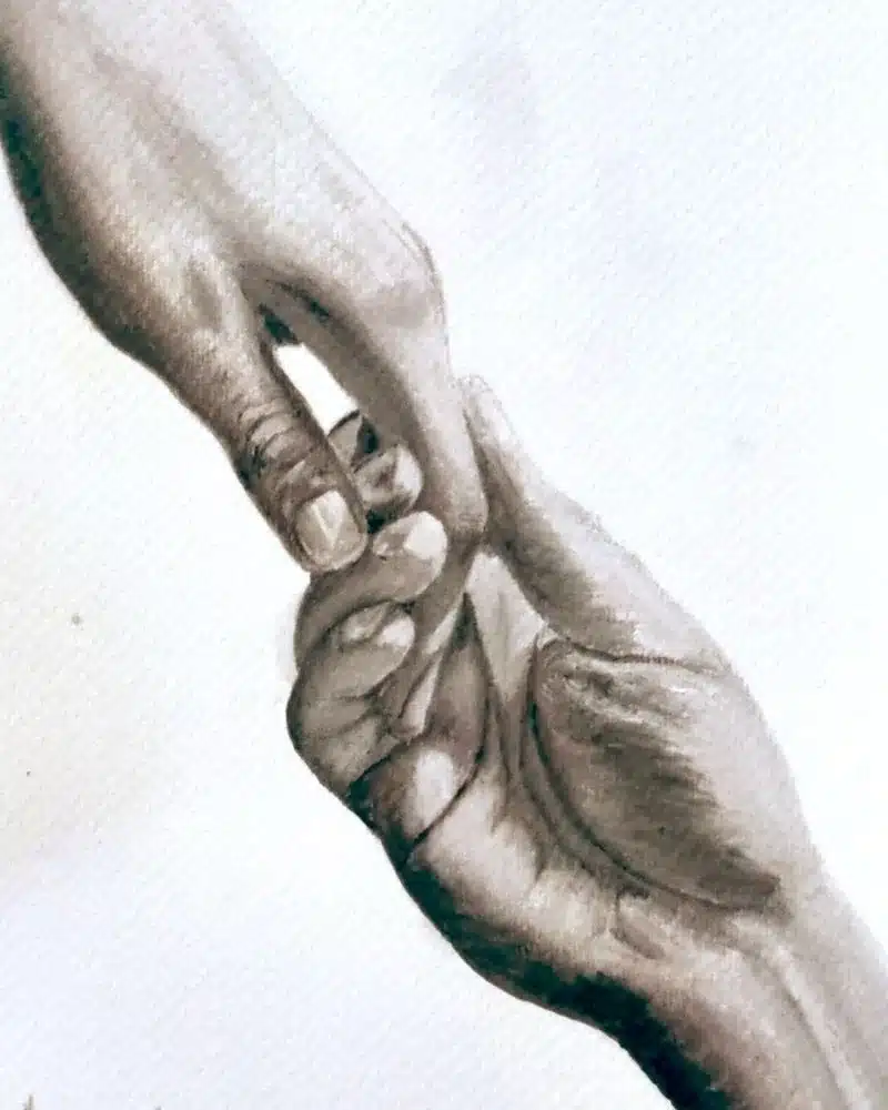 Trabajos de los alumnos Ejercicio de dibujo anatómico de manos realizado por alumnado de ArteEscuela
