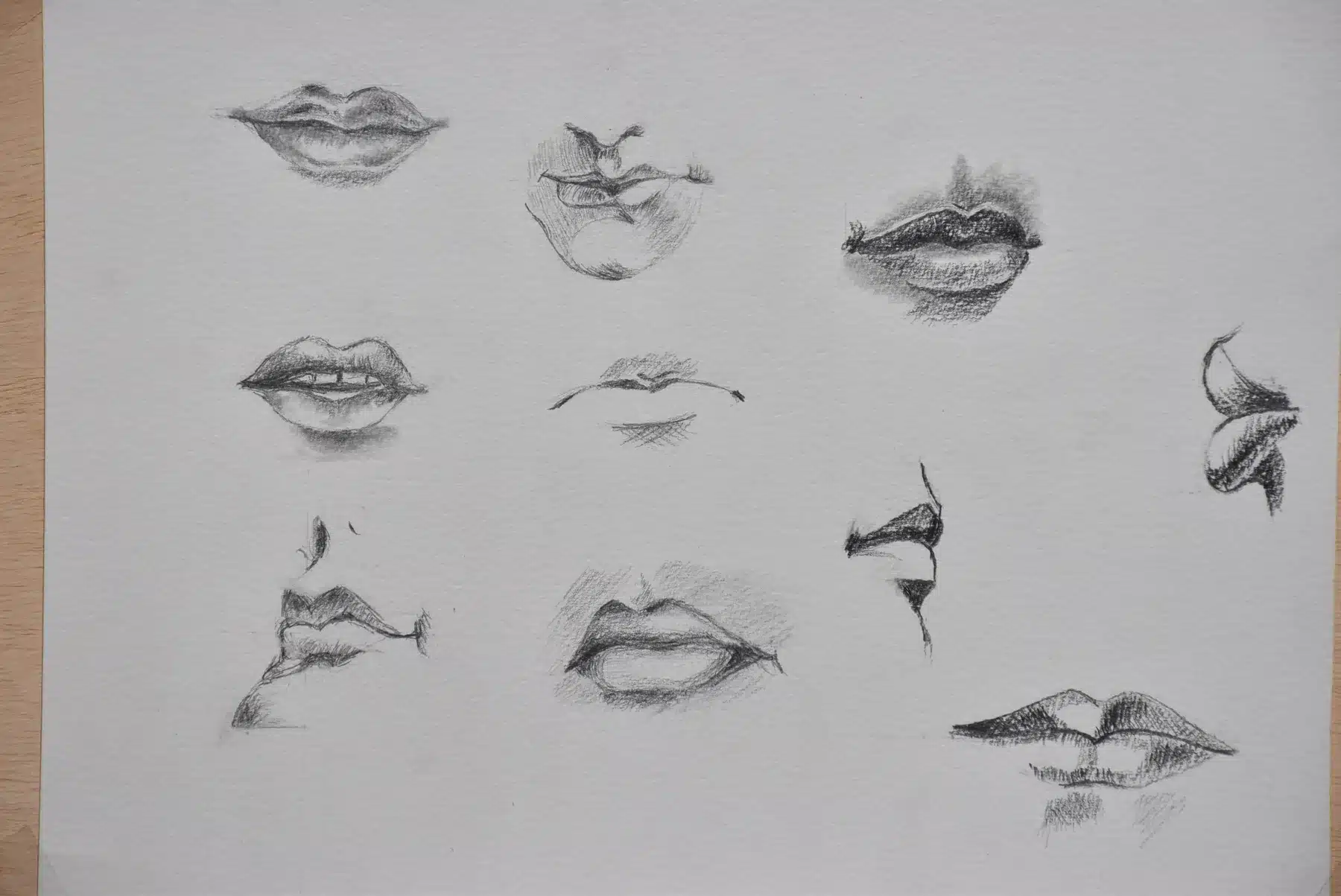 Trabajos de los alumnos Lámina de ejercicios de boca y labios realizada por alumnado de ArteEscuela
