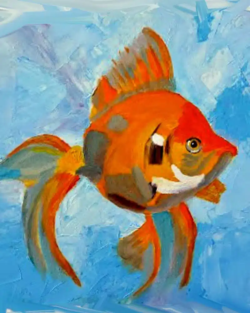 Trabajos de los alumnos Pintura de un pez realizada por alumnado de ArteEscuela