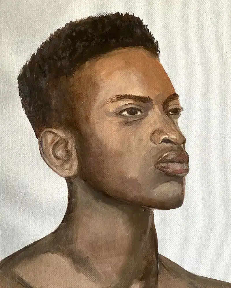 Trabajos de los alumnos Retrato de una persona joven realizado por alumnado de ArteEscuela