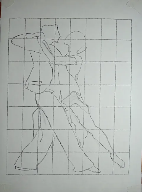 Ejercicio de línea y encaje de una pareja de baile realizado por alumnado de ArteEscuela
