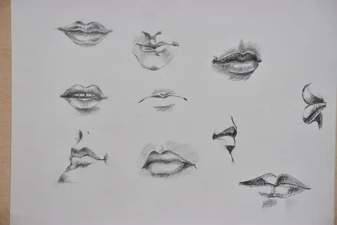 Lámina de ejercicios de boca y labios realizada por alumnado de ArteEscuela
