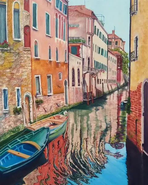 Paisaje urbano de Venecia realizado por alumnado de ArteEscuela