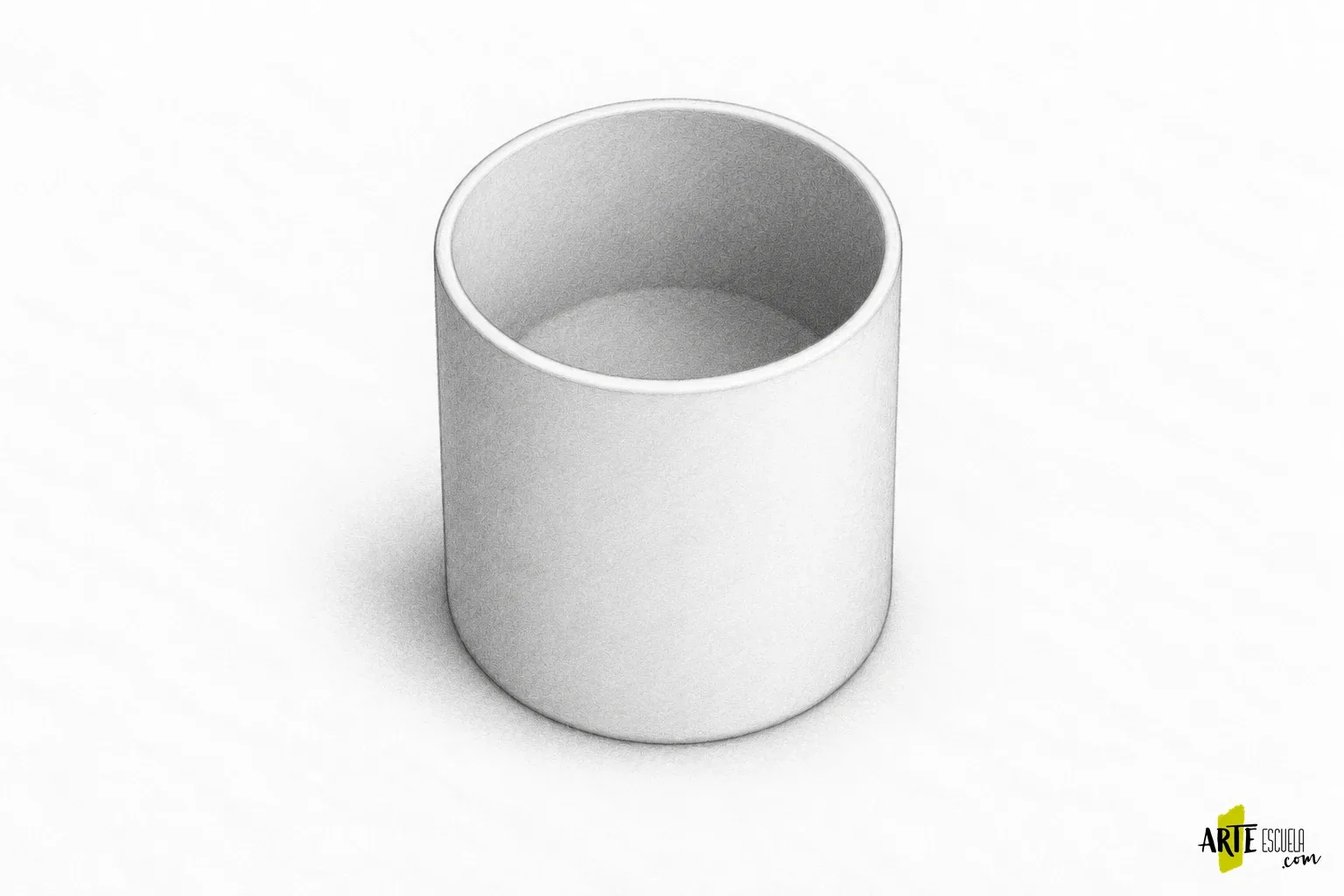 Elipses en perspectiva: por qué una boca de vaso no termina en puntas El mismo recipiente observado desde más arriba con la boca elíptica más abierta